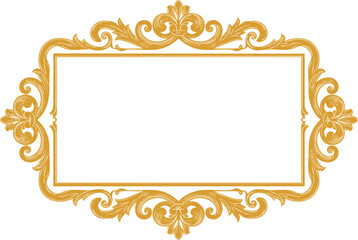 Elegant gold ornate frame for invitations, announcements and creative designs