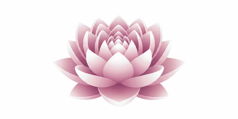 Fototapeta premium Elegant lotus flower artwork with soft pink and white gradients, layered petals, and balanced symmetry