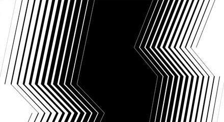 Abstract pattern with dynamic zigzag lines on a black background