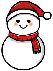  snowman with santa claus hat