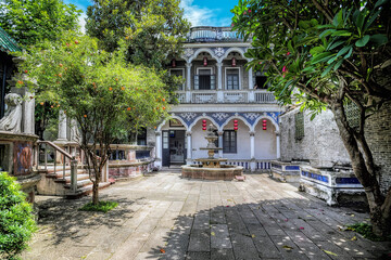 Foshan city, Guangdong, China. Shunde Lunjiao Mingshi Garden boasting a history of over 130 years, blending elements of Chinese, Western and Baroque styles with traditional oriental charm.