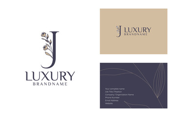 Elegant Luxury Floral Logo and Business Card