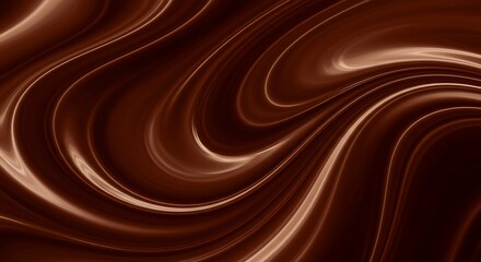 Elegant Dark Chocolate Swirls Abstract, Smooth and Luxurious Visual