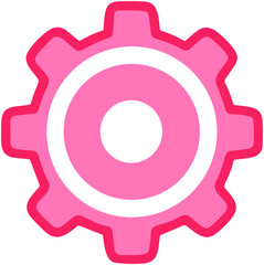 Cute Pink Gear Icon: Playful Tech Aesthetic