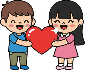 Friends holding heart together symbol of equality. Human Rights Day