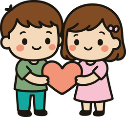Friends holding heart together symbol of equality. Human Rights Day