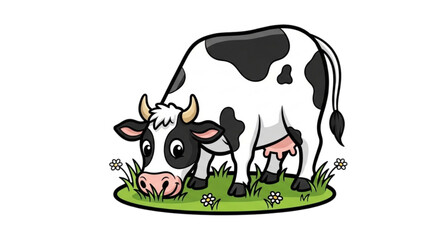 Cow with grass 