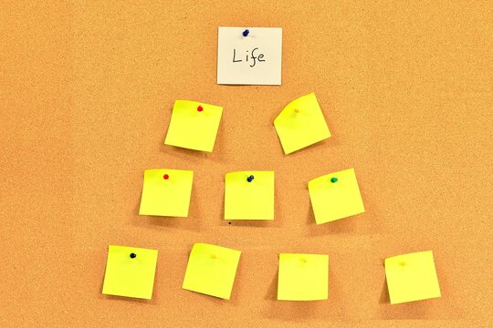 White Square Note Paper Life And Yellow Notes Below