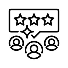 Feedback Line Icon, Outline Symbol for Customer Review, Service Evaluation, Product Improvement, User Experience, and Quality Assessment. Vector Sign Icon.