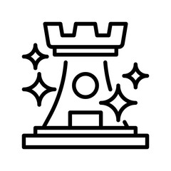 Strategy Line Icon, Outline Symbol for Business Planning, Goal Setting, Performance Analysis, Market Positioning, and Decision Making. Vector Sign Icon.