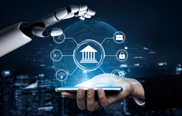 The role of AI in digital banking and online financial technology (FinTech) services. An AI platform for secure transactions and business finance. Motif