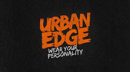 Urban edge wear your personality bold orange text on black background