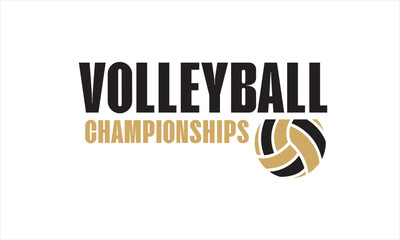 Volleyball Championships Logo &ndash; Bold Event Vector Design