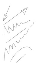 Set of hand drawn arrows. Vector illustration in doodle style.