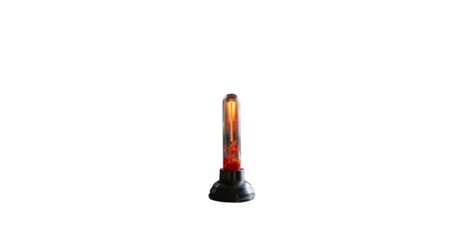 Abstract Glowing Lava Lamp with Red Liquid on Dark Background