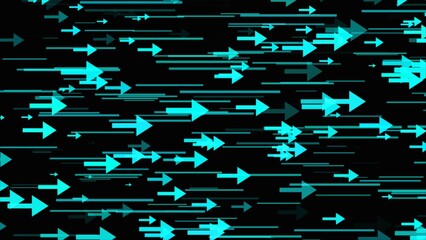 4K Abstract Arrows Going to Right, Loopable Animation, Gradient Background