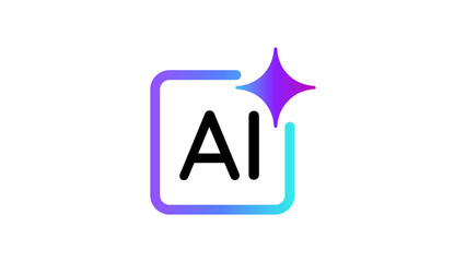 Modern Artificial Intelligence AI logo with a sparkling star.