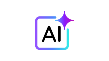 Modern Artificial Intelligence AI logo with a sparkling star.