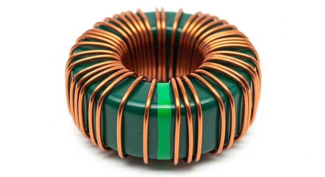 パワーインダクタ（コイル）の高品質なクローズアップ写真