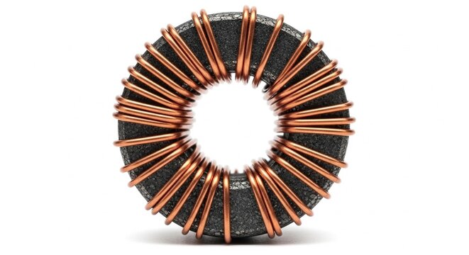 パワーインダクタ（コイル）の高品質なクローズアップ写真