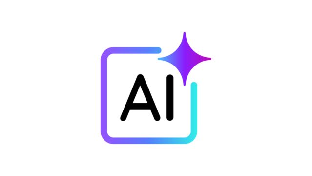 Modern Artificial Intelligence AI logo with a sparkling star.