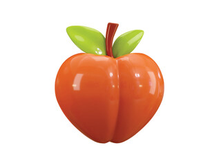 Fresh peach fruit icon 3d render concept of shine peach fruit 3d icon vector illustration