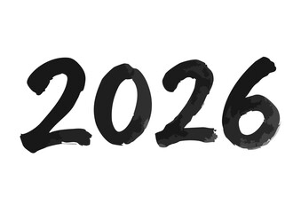 筆文字の2026（墨風・和風デザイン）