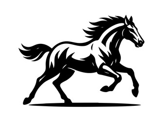 馬のシルエット年賀状素材セット