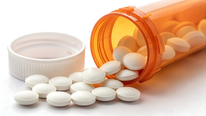 Prazosin Hydrochloride Tablets in Orange Pill Bottle, Hypertension and Mental Health Medication