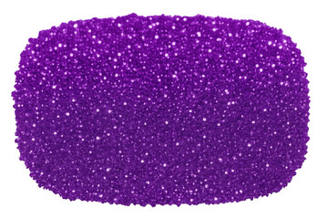 Purple glitter creating an abstract sparkling texture, bright violet shimmering background element on transparent