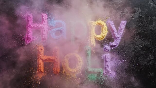 happy holi color powder explosion celebration