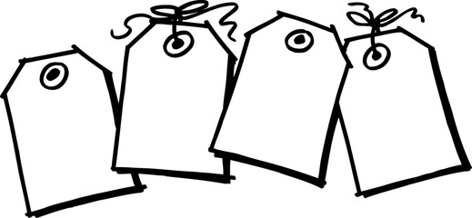 Three Hanging Labels in a Group