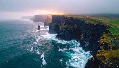 Foggy Coastal Cliffs