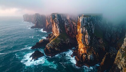 Foggy Coastal Cliffs