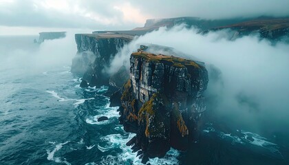 Foggy Coastal Cliffs