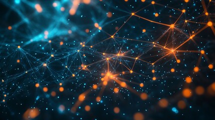 Obraz premium Stunning abstract network of glowing connections, perfect for technology, science, or futuristic concepts, creating a dynamic and visually captivating backdrop