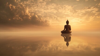 Inspiring image of Buddha reflecting wisdom and enlightenment, serene spiritual composition