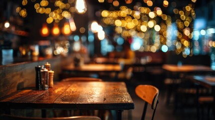 Dreamscape Cafe Scene with Blurred Lights and Cozy Atmosphere