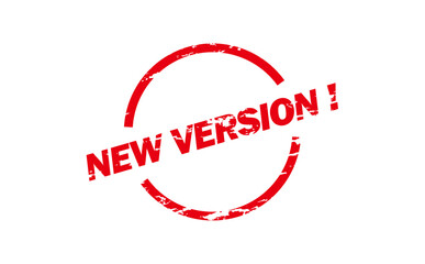 NEW VERSION ! - NEW VERSION ! text written on Red Rubber Stamp 
