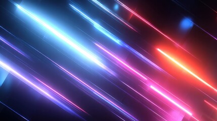 Futuristic Abstract Technology Background with Colorful Light Stripes