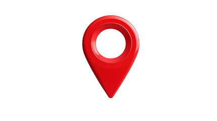 A shiny red pin for pinning the location of the delivery or telling the location of the coordinates,illustration 3d render