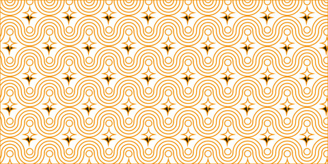Seamless golden geometric pattern with art deco elements © imran