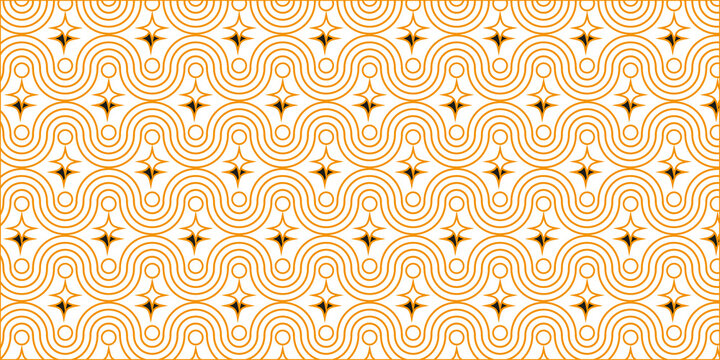 Seamless golden geometric pattern with art deco elements