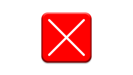 red cross checkmarks. wrong icons. Illustration of a bold red x mark centered on a white background indicating rejection or cancellation. website and app ui ux design