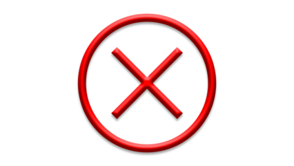 red cross checkmarks. wrong icons. Illustration of a bold red x mark centered on a white background indicating rejection or cancellation. website and app ui ux design