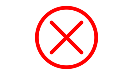 red cross checkmarks. wrong icons. Illustration of a bold red x mark centered on a white background indicating rejection or cancellation. website and app ui ux design