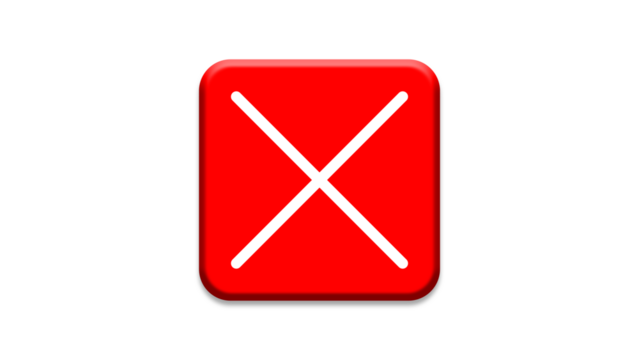 red cross checkmarks. wrong icons. Illustration of a bold red x mark centered on a white background indicating rejection or cancellation. website and app ui ux design