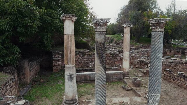 Columns in the Ancient Roman City of Aphrodisias