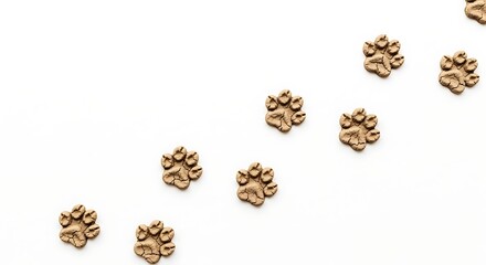 Obraz premium Cute and simple high-key image of a pet's tracks for design.