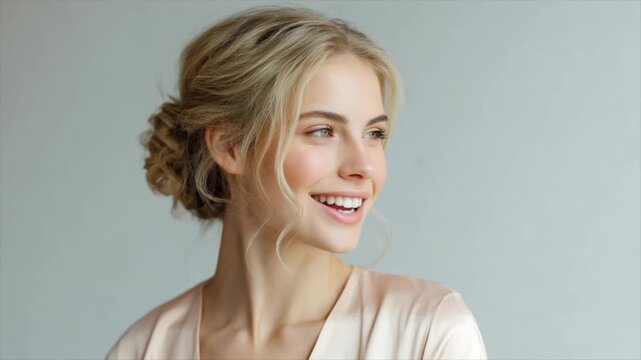 elegance of an updo hairstyle on one blonde woman